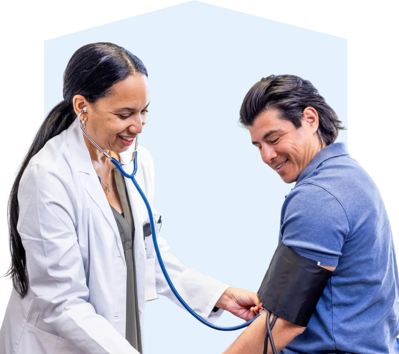 Doctor checking blood pressure